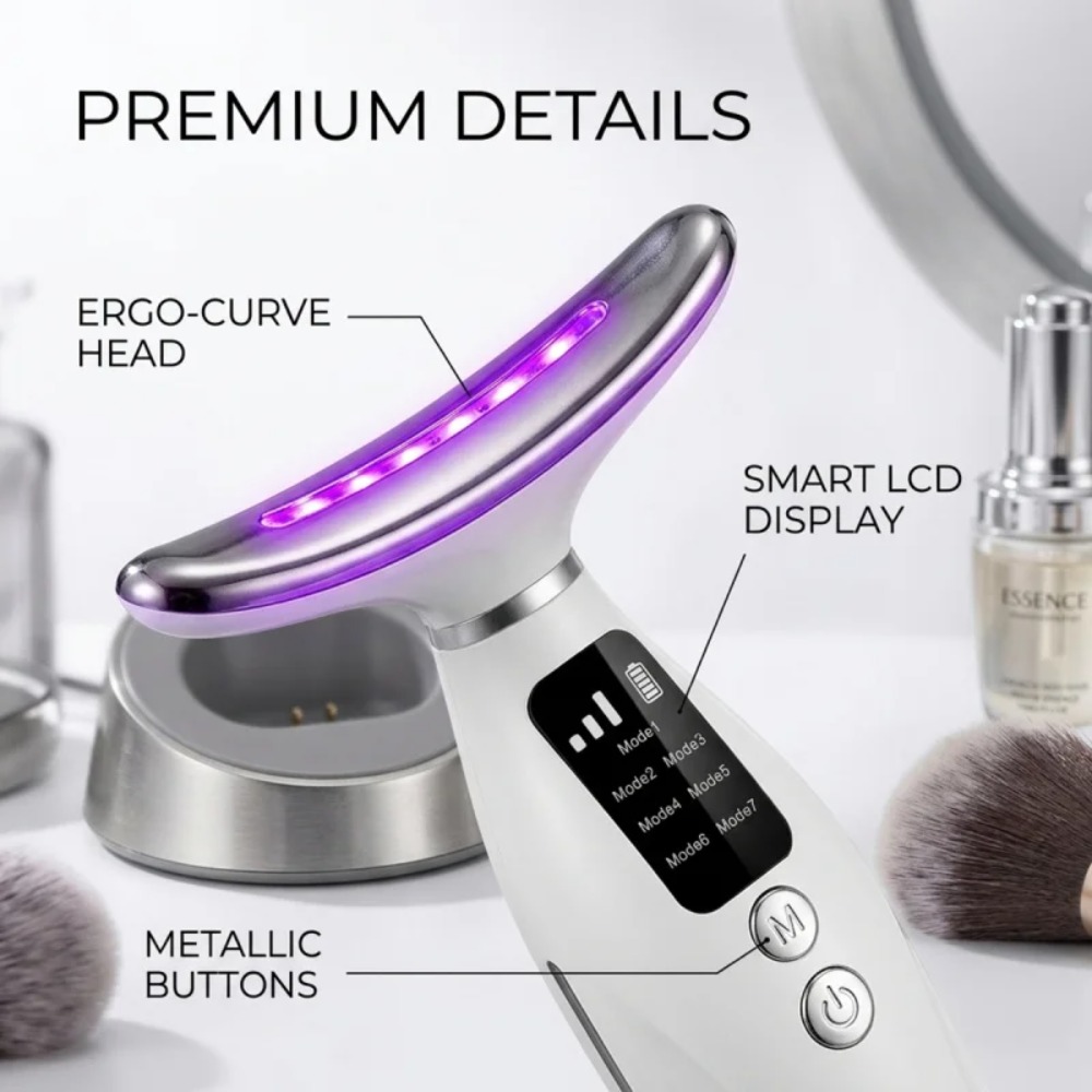 ネックフェイスリフティングマッサージャー 7 色ライト LE - Photon Light Therapy Device Skin のレビューと価格