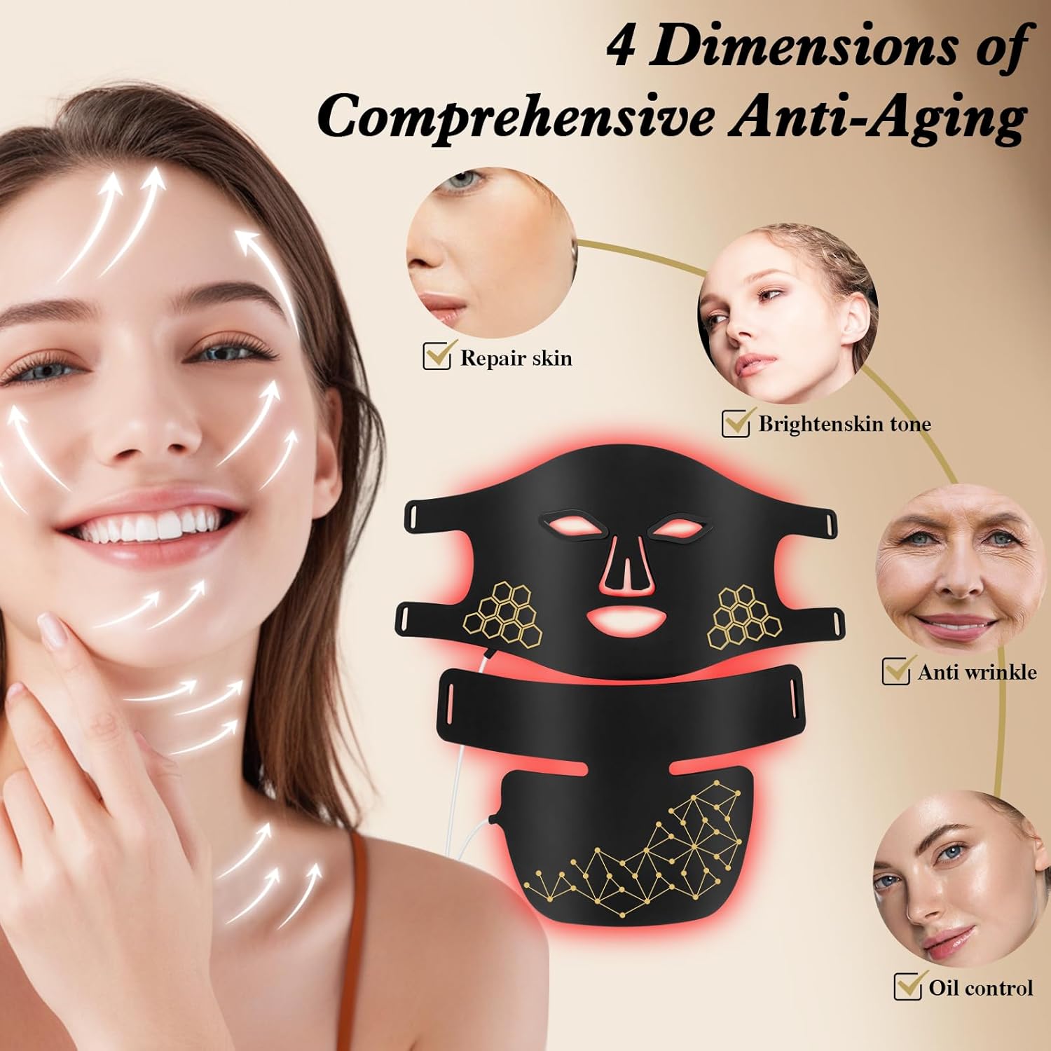 M100SIR 近赤外線搭載 2in1 LED シリコンマス - Red Light Therapy Mask Near Infrared のレビューと価格