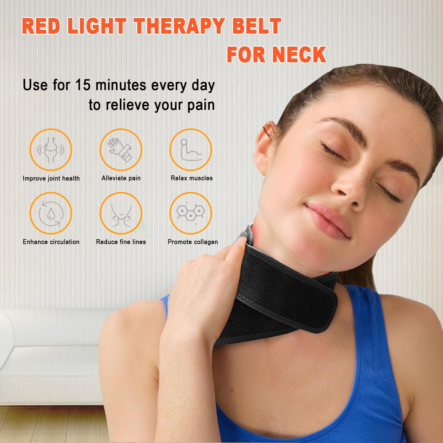 660nm赤色光赤外線850nm治療ベルトネック24個ビーズ - Red Light Therapy Panel 660 850 のレビューと価格