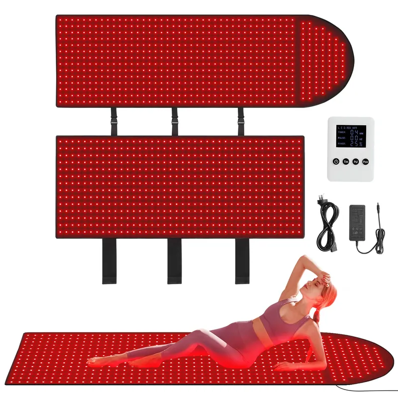 EMFなしカスタムロゴ入り全身ライトLEDマット赤色LED赤 - Led Light Therapy Bed Full Body のレビューと価格