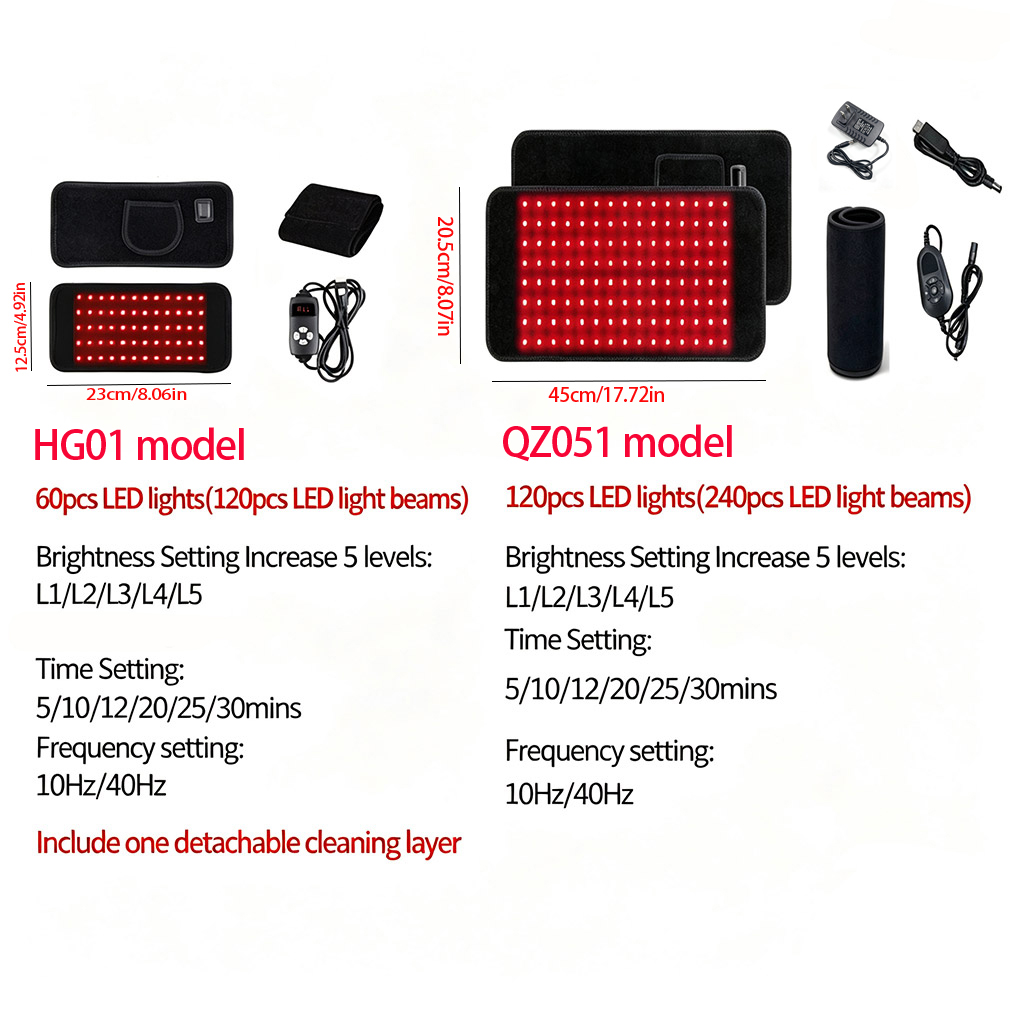 LED赤色光腰ベルト QZ051 120個のLEDライト（6 - Red Light Therapy Panel 660 850 のレビューと価格