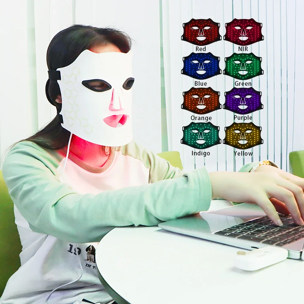 2026年新型プロ仕様ワイヤレス8色LED赤外線ライトシリコ - Silicone Led Face Mask Wireless のレビューと価格